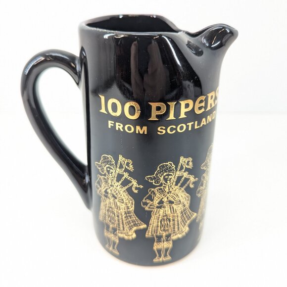 100 Pipers From Scotland Seagram's Scotch Whisky Advertising Pub Jug Water Jug - Picture 3 of 7